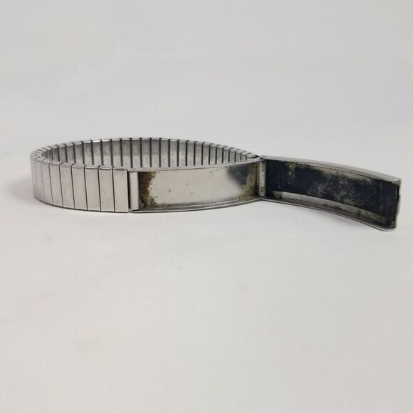 Vintage Speidel ID Stretch Bracelet Medical Info Hinged Locket Panel Silver Tone - Picture 2 of 8